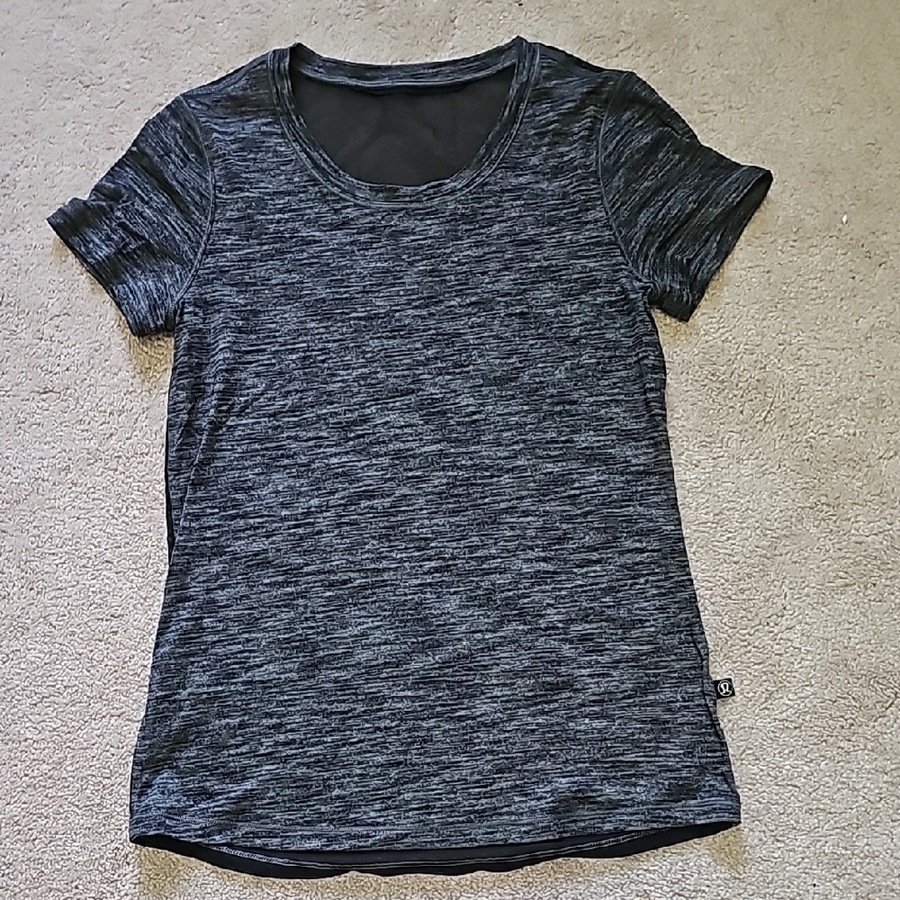 Lululemon Women's Heathered Black Athletic T